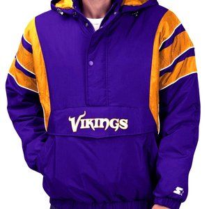 STARTER Jackets & Coats - Vintage Starter Half Zip Pullover Jacket Vikings STARTER Jackets & Coats - Vintage Starter Half Zip Pullover Jacket Vikings